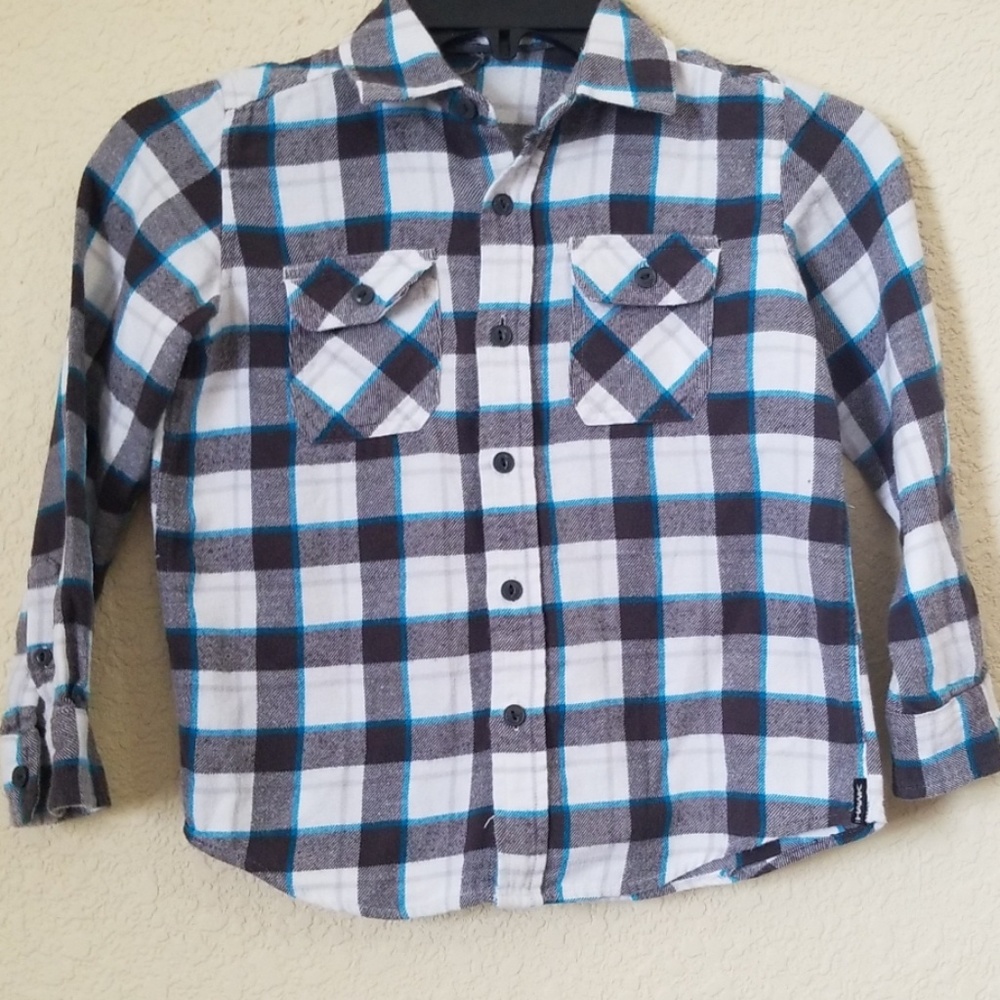 Boys button down flannel shirt tony HAWK
